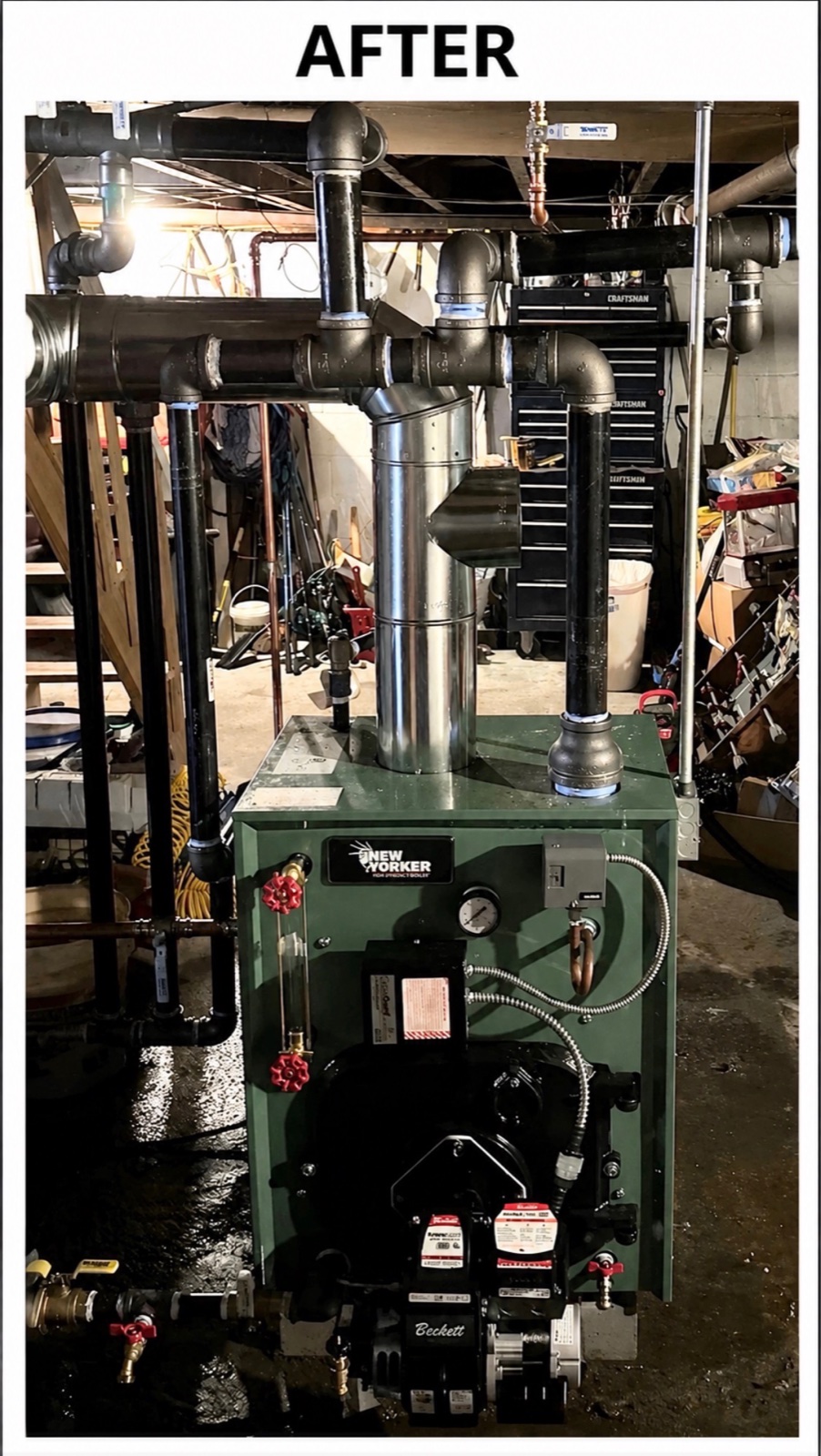 New Yorker high-efficiency boiler — completed installation
